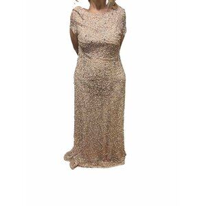 Adrianna Papell Dress Size 16 Peal Pink Color Sequin Style For Women Long
